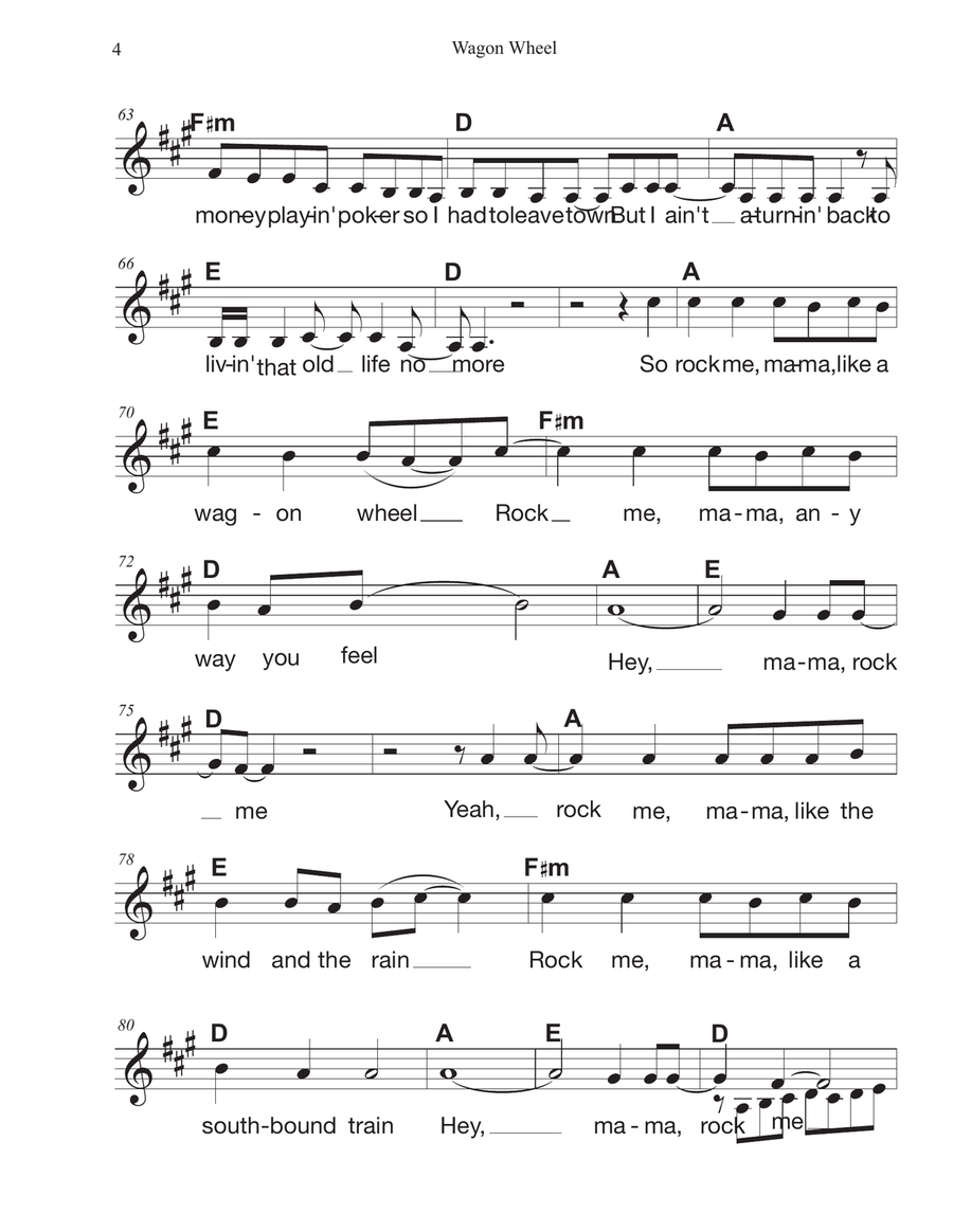 Wagon Wheel Violin scores gallery preview page 6