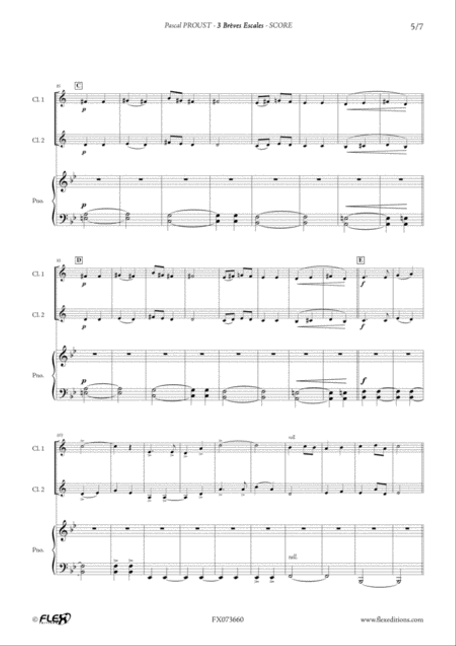 3 Breves Escales B-Flat Clarinet scores gallery preview page 5