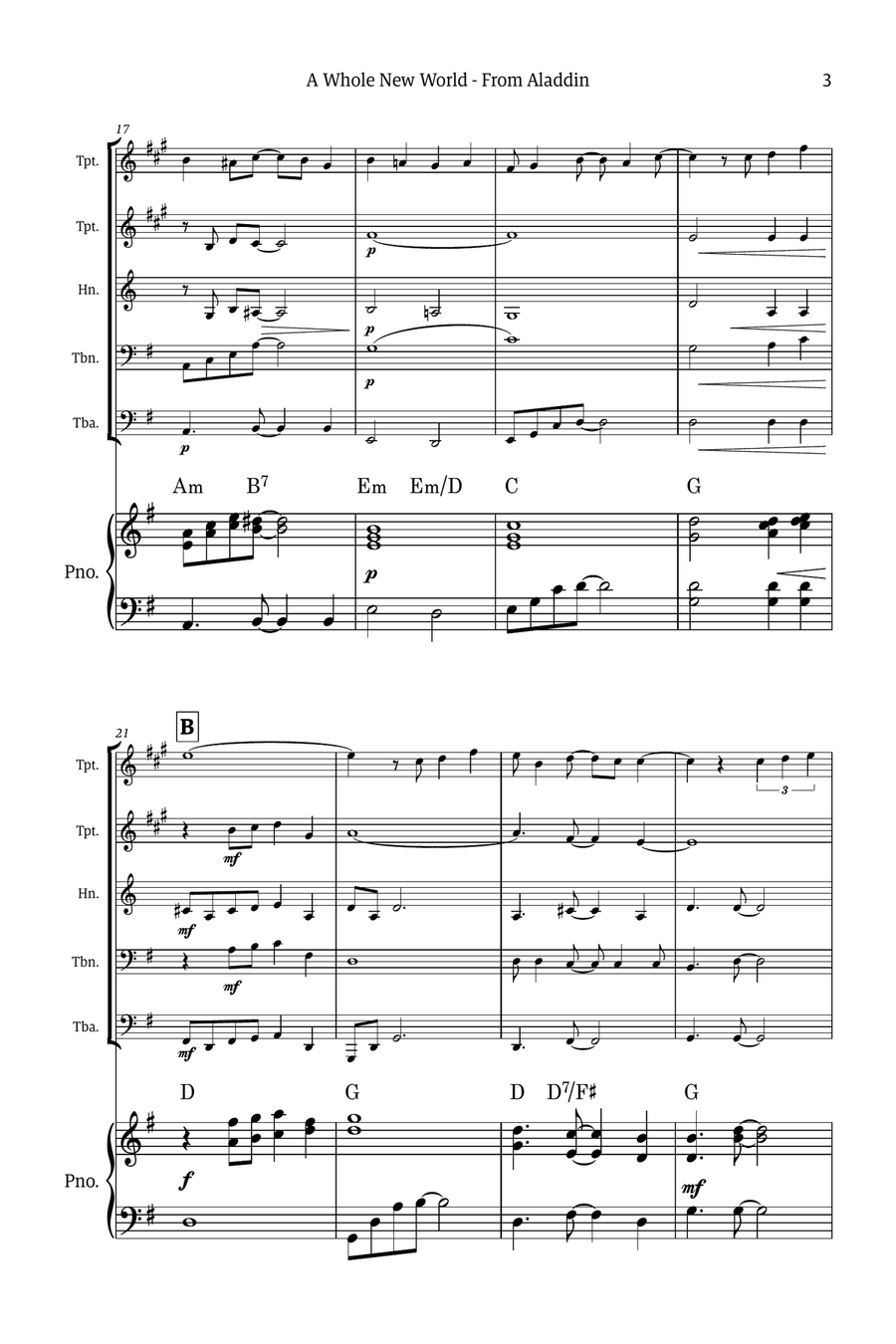 A Whole New World Small Ensemble scores gallery preview page 3