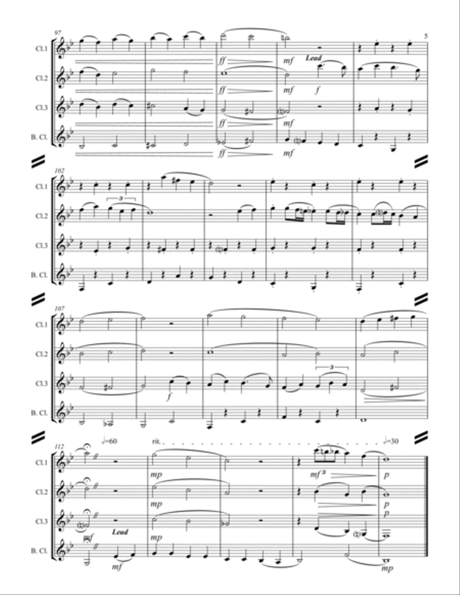 Cheek To Cheek Clarinet Quartet scores gallery preview page 6