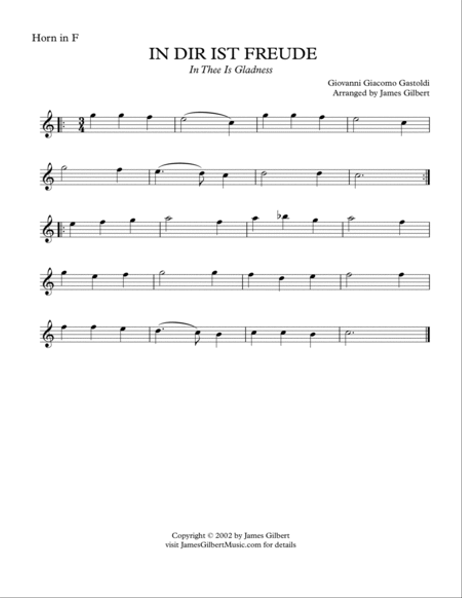 IN DIR IST FREUDE (In Thee Is Gladness) Small Ensemble scores gallery preview page 4