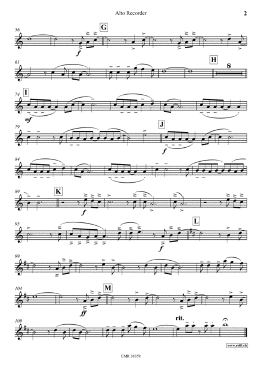 Allumer Le Feu Allumer Le Feu Alto Recorder scores gallery preview page 3