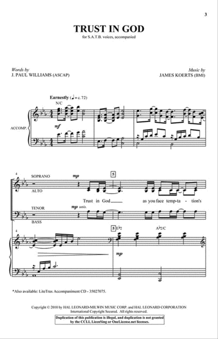 Trust in God Trust in God 4-Part scores gallery preview page 2