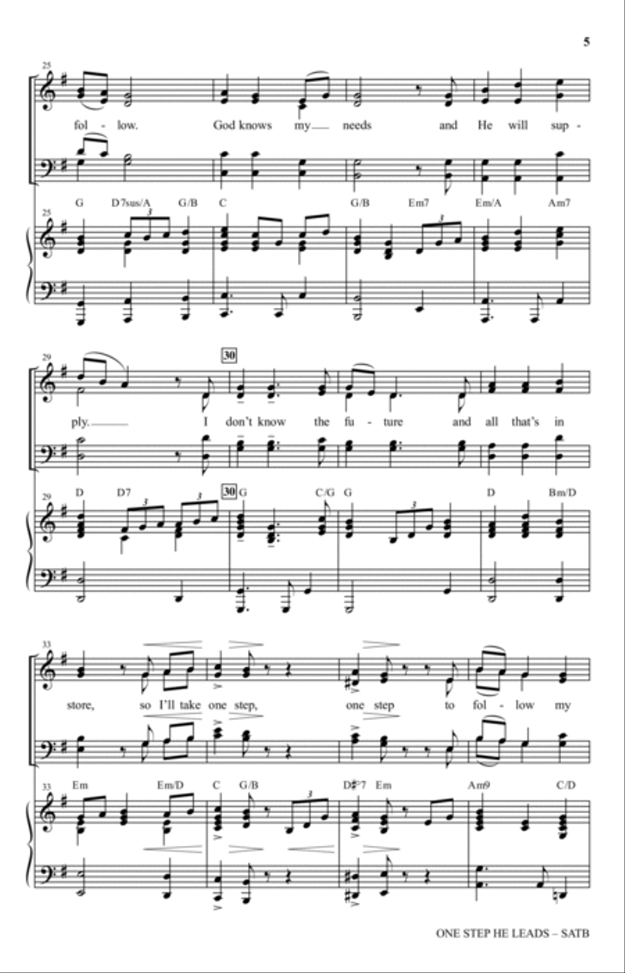 One Step He Leads 4-Part scores gallery preview page 3