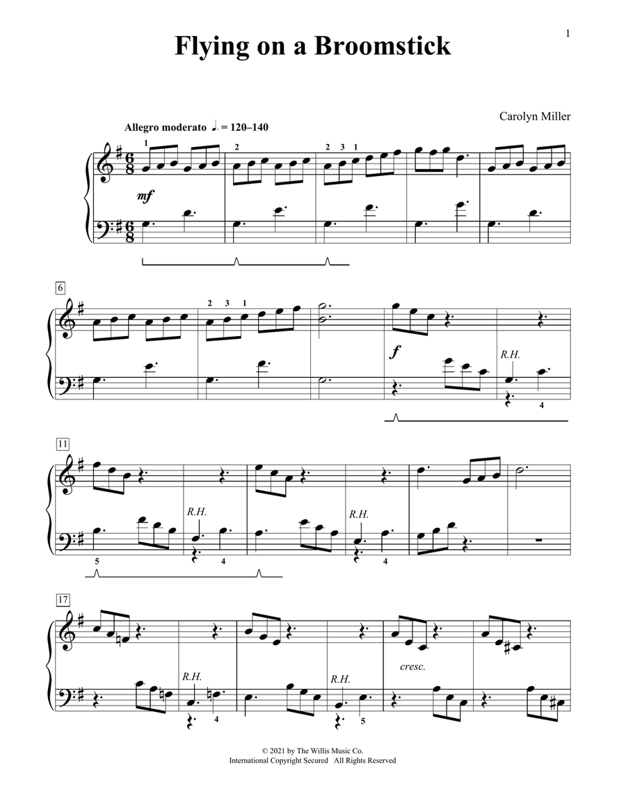 Flying On A Broomstick Flying On A Broomstick Piano Method scores gallery preview page 1