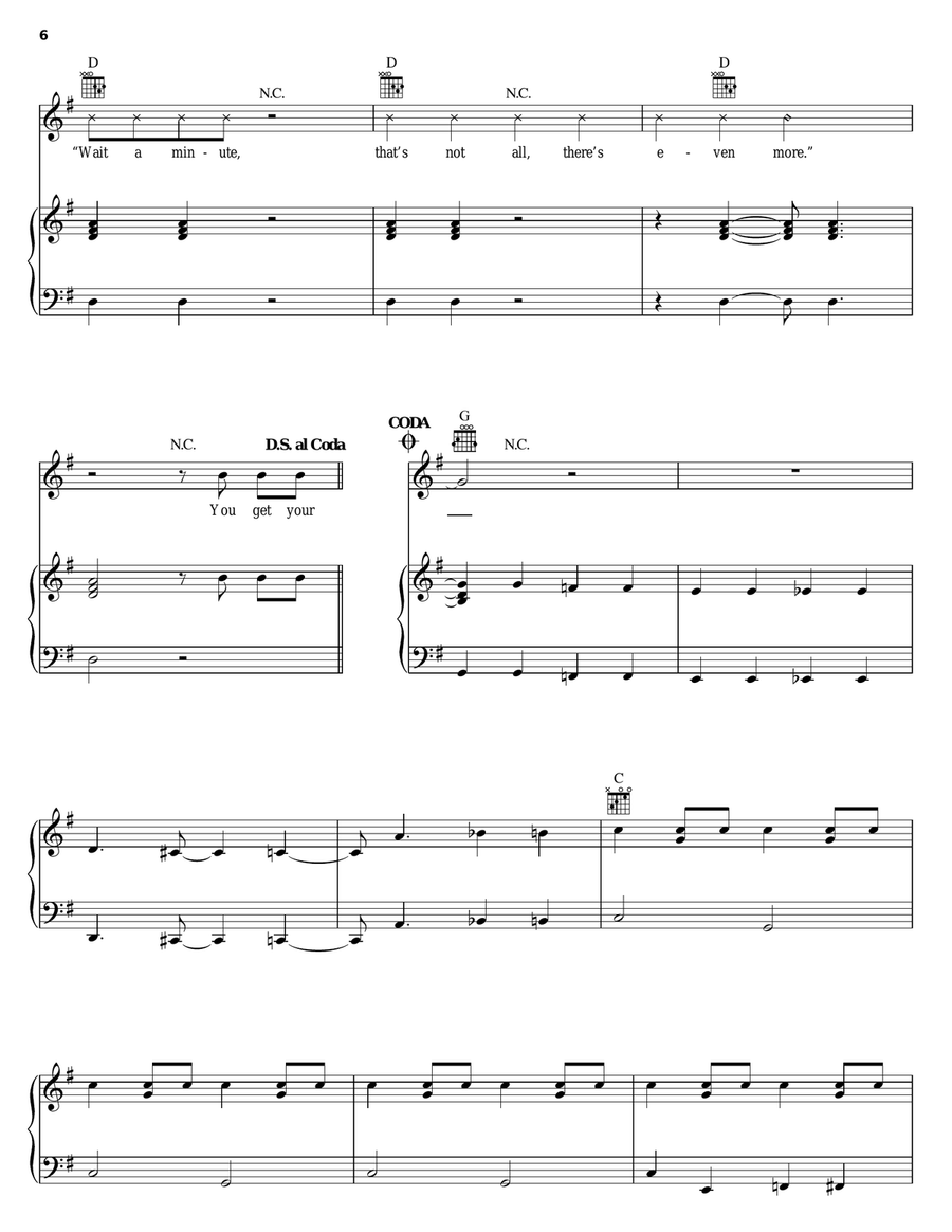 Backwards Backwards Piano, Vocal, Guitar scores gallery preview page 6