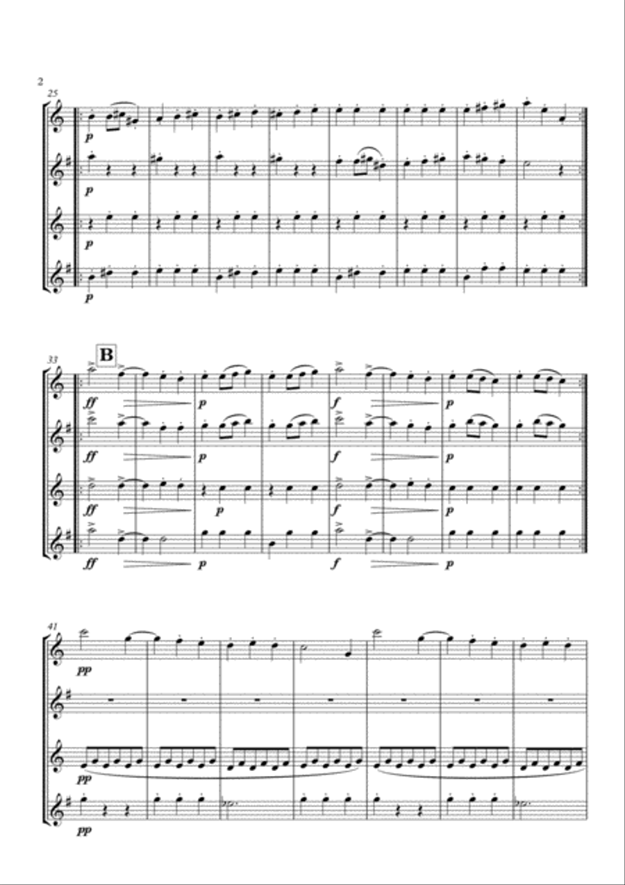 Slavonic Dance No. 8 in G Minor arranged for Saxophone Quartet Saxophone Quartet scores gallery preview page 4