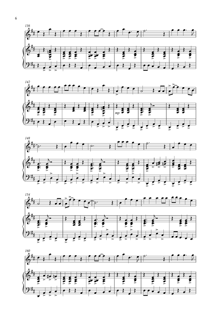 3 Jazzy Christmas Pieces for Flute and Piano Woodwind Duet scores gallery preview page 6
