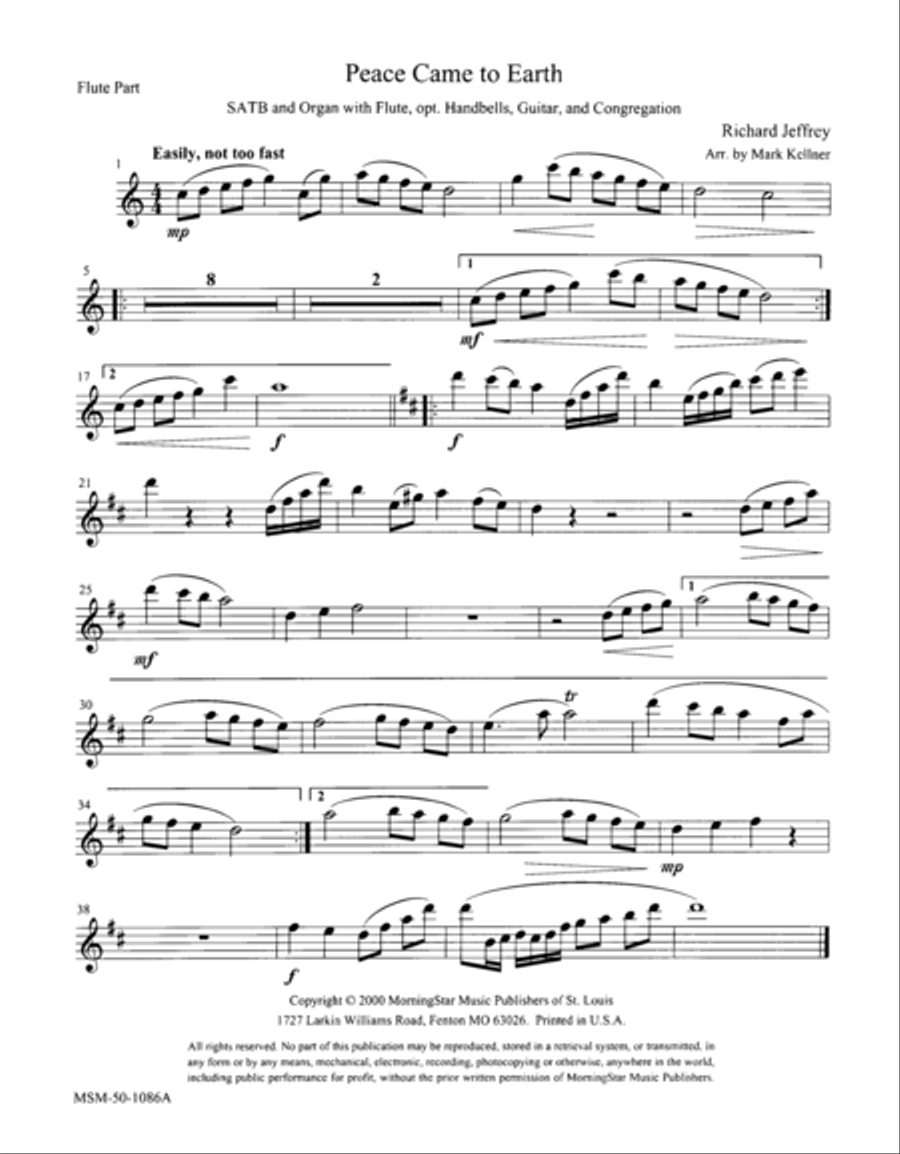 Peace Came to Earth Choir scores gallery preview page 1