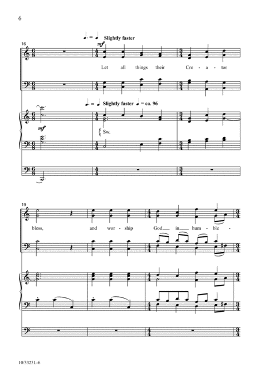 Praise God from Whom All Blessings Flow 4-Part scores gallery preview page 6
