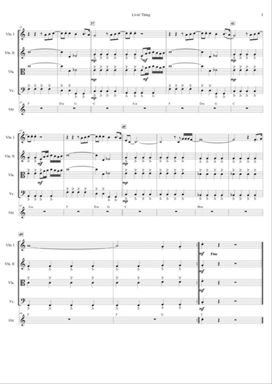 Livin' Thing String Quartet scores gallery preview page 4