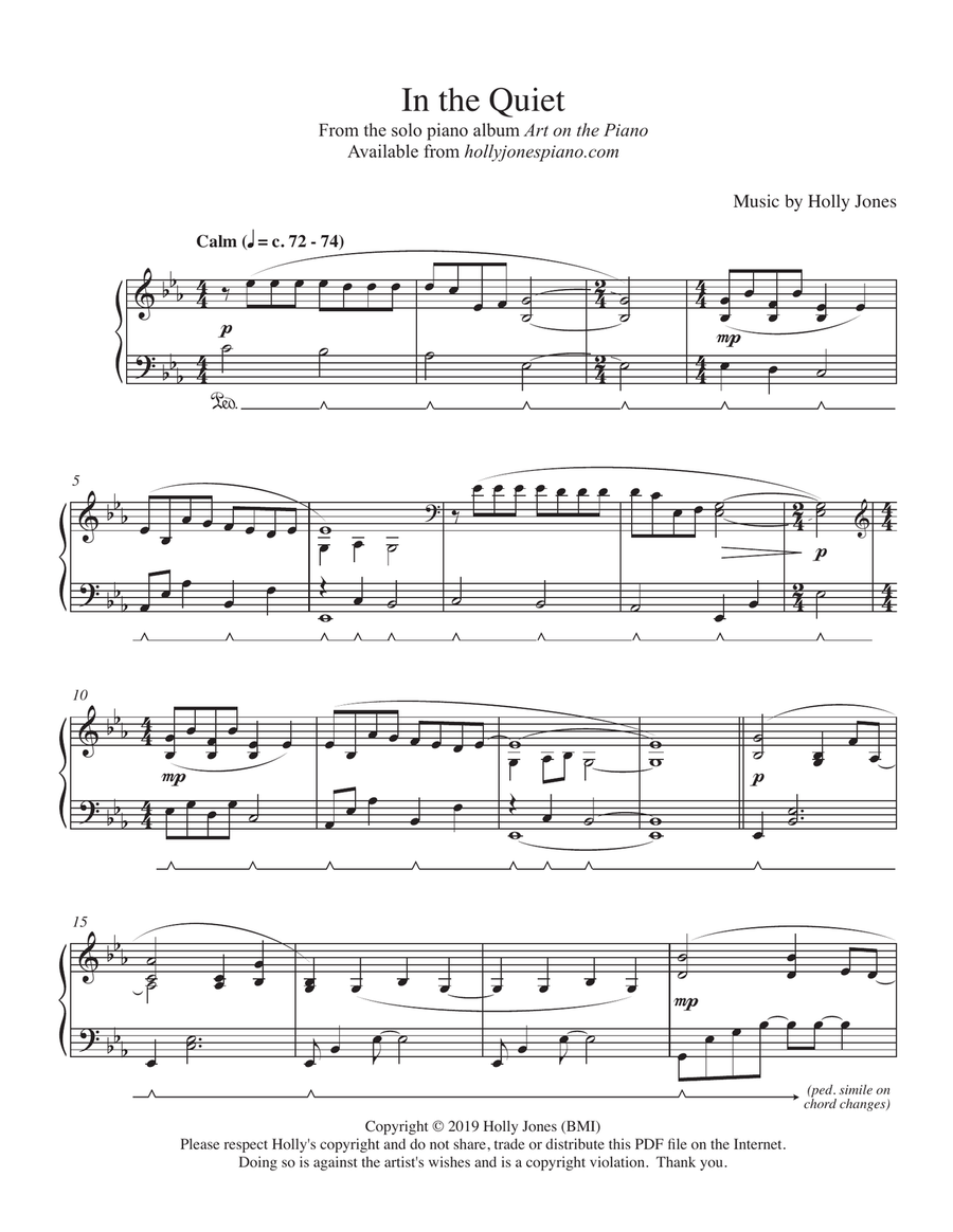 In The Quiet Piano Solo scores gallery preview page 1