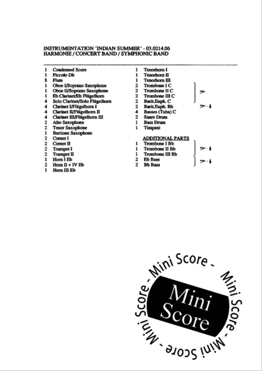 Indian Summer Concert Band scores gallery preview page 3