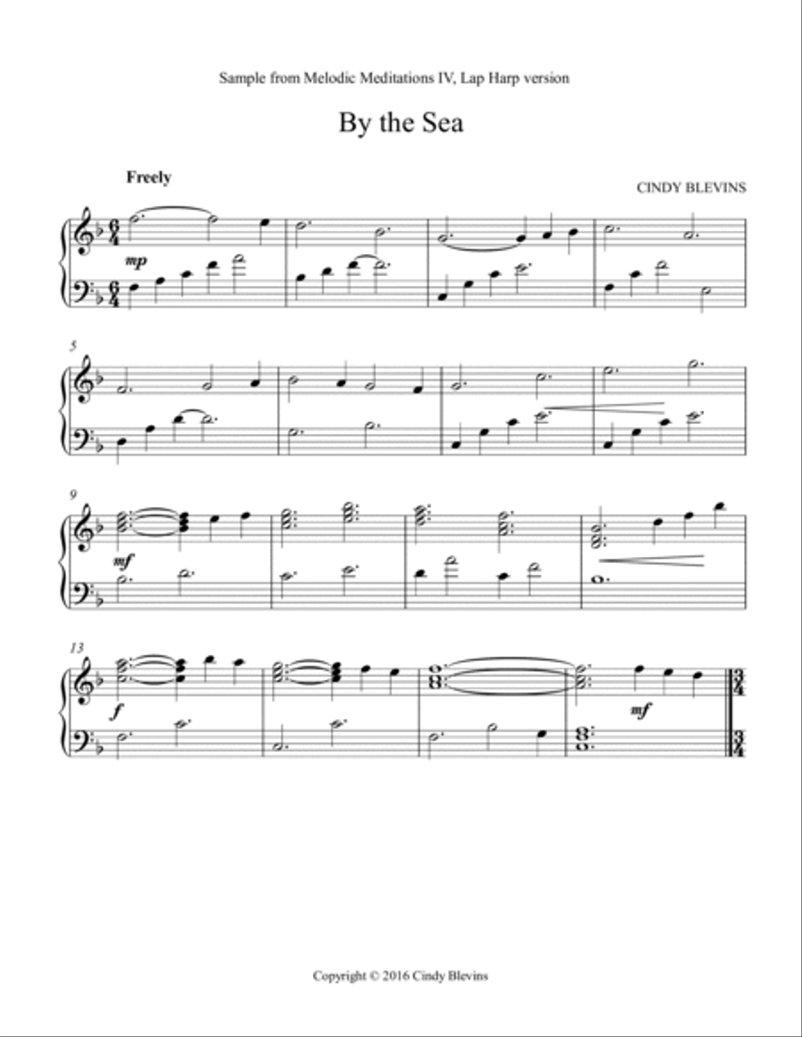 Melodic Meditations IV, 10 original solos for Lap Harp Lap Harp scores gallery preview page 3