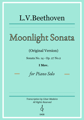 Book cover for Moonlight Sonata by Beethoven 1 mov. - Original Version (Full Score)