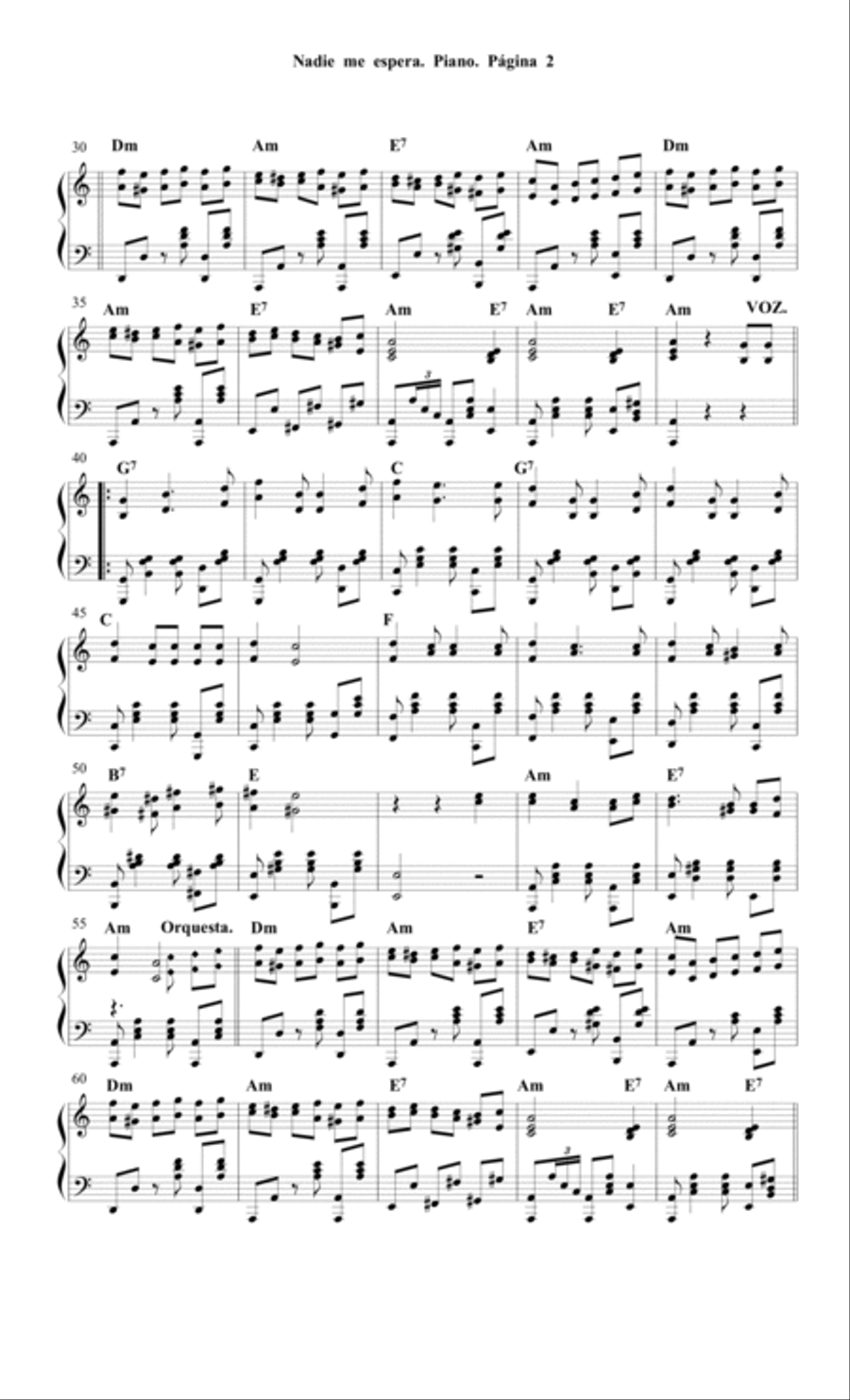 Nadie me espera. Pasillo Ecuatoriano Piano Method scores gallery preview page 2