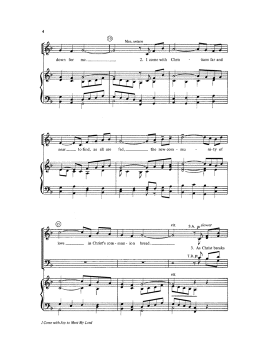I Come with Joy to Meet My Lord 4-Part scores gallery preview page 4