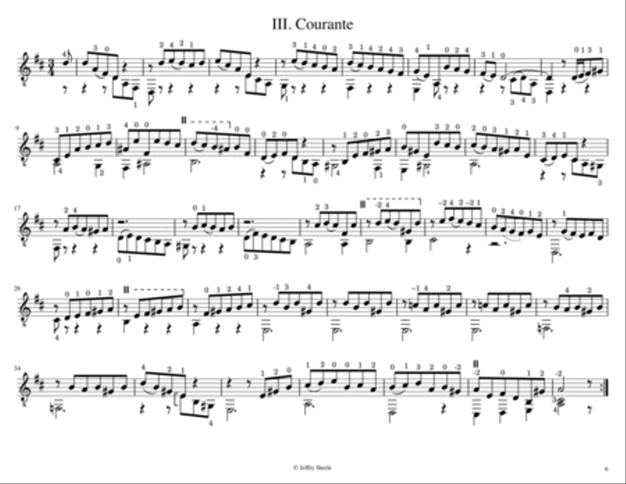 Cello Suite No. 3, BWV 1009, arranged for 8-string guitar Classical Guitar scores gallery preview page 6