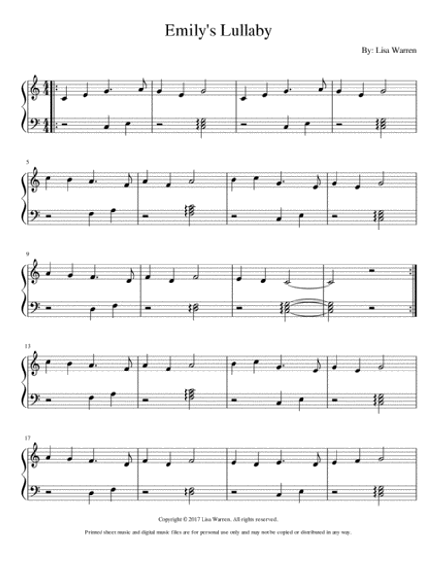 Emily's Lullaby Emily's Lullaby Harp scores gallery preview page 1