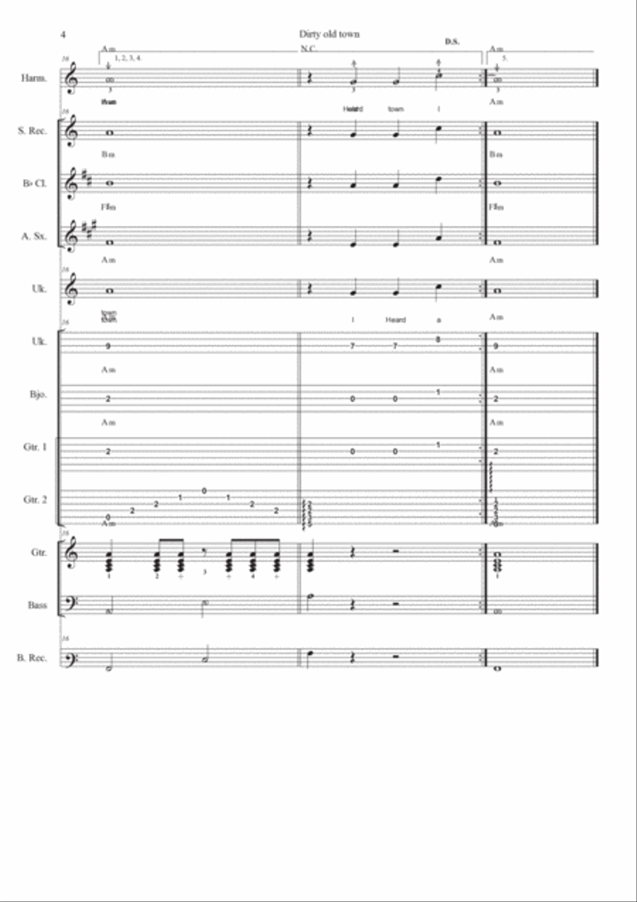Dirty Old Town Dirty Old Town Clarinet scores gallery preview page 5