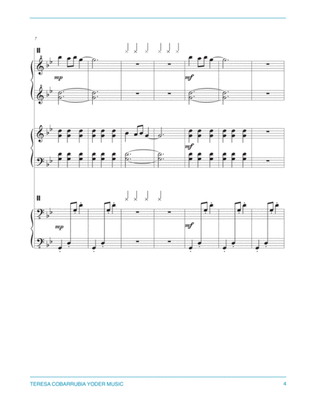 Carol of the Bells, Easy Piano Trio Arrangement (six hands, one piano) by Teresa Cobarrubia Yoder, A image number null