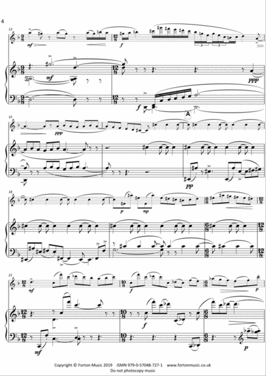 Sonatina for Flute and Piano Flute scores gallery preview page 4