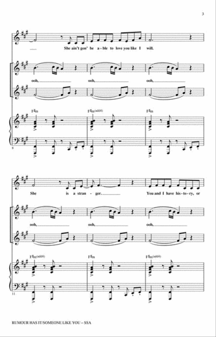 Rumour Has It/Someone Like You SSA scores gallery preview page 3