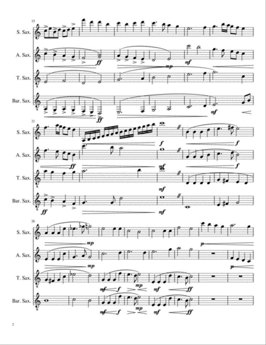 Chorale for Saxophone Quartet Saxophone Quartet scores gallery preview page 2