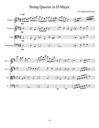 Book cover for String Quartet in D Major