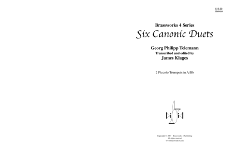 6 Canonic Duets Piccolo Trumpet scores gallery preview page 1
