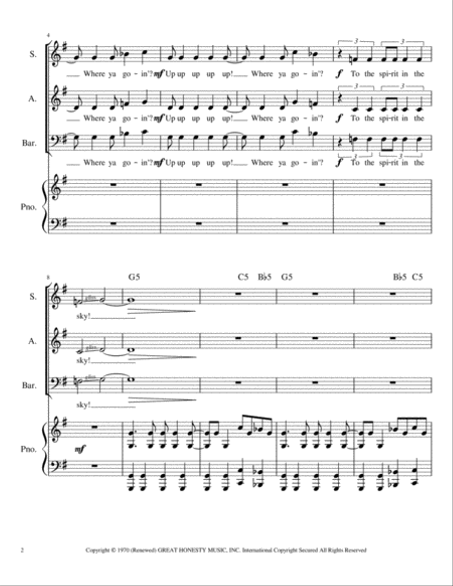 Spirit In The Sky 3-Part scores gallery preview page 3