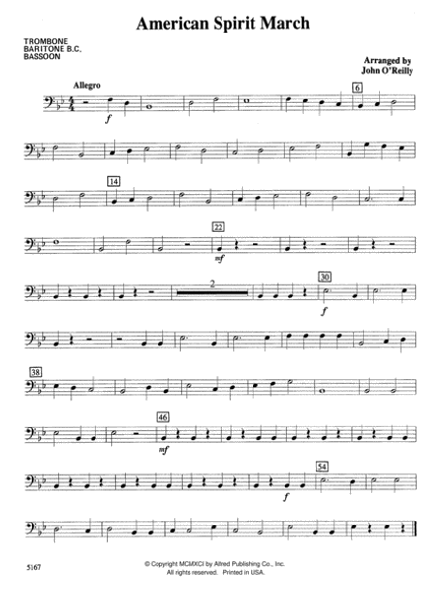 American Spirit March: 1st Trombone Concert Band scores gallery preview page 1