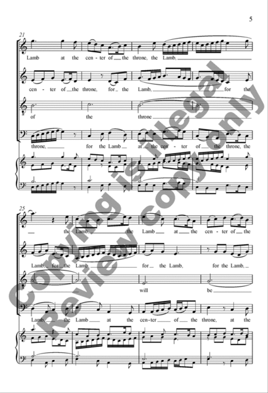 For the Lamb Will Be Their Shepherd 4-Part scores gallery preview page 13