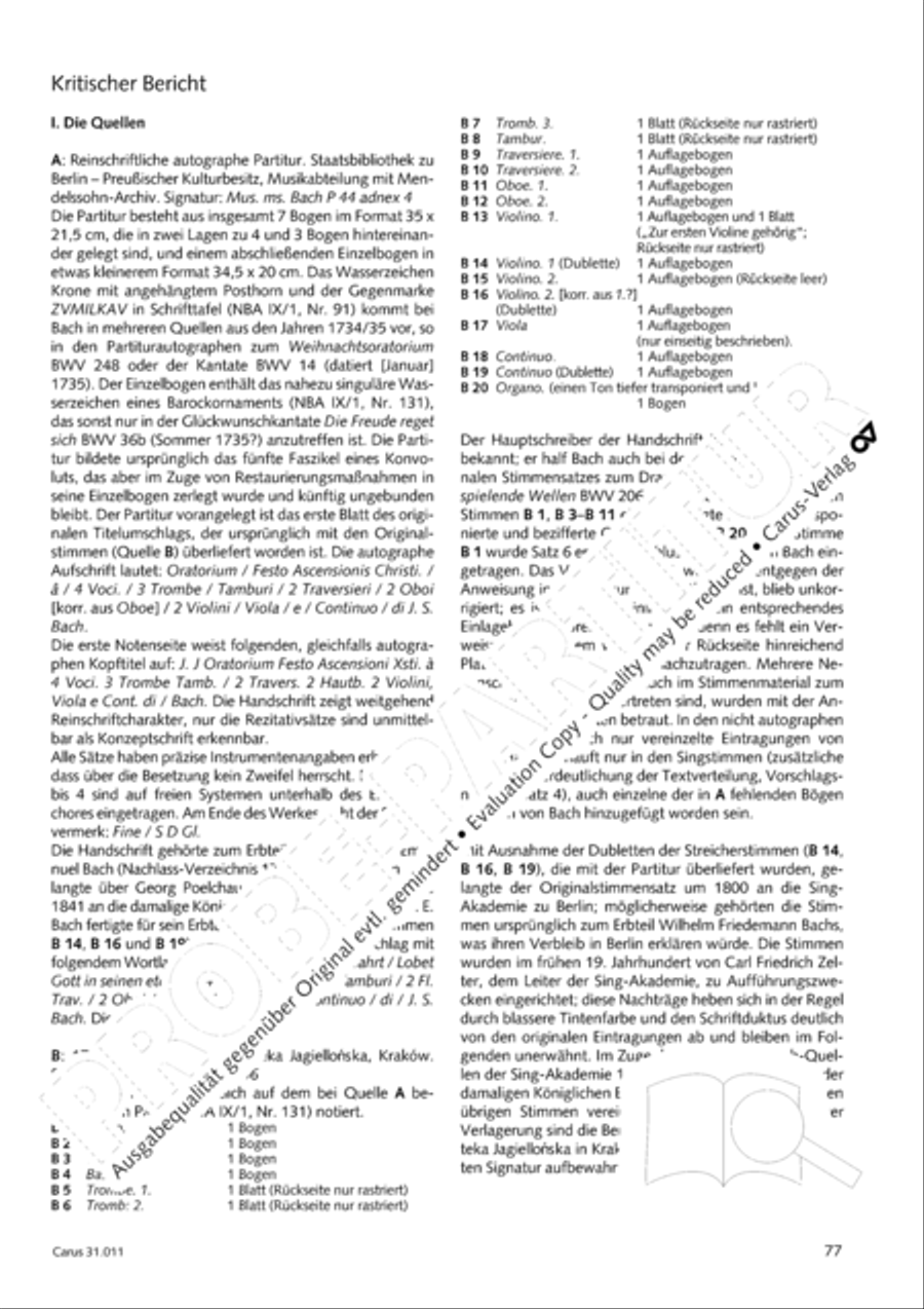 Lobet Gott in seinen Reichen (Himmelfahrtsoratorium) 4-Part scores gallery preview page 78
