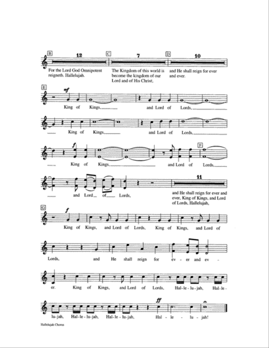 Hallelujah Chorus 4-Part scores gallery preview page 19