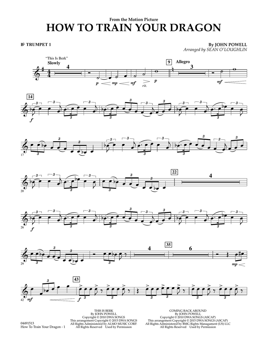 How to Train Your Dragon - Bb Trumpet 1 Full Orchestra scores gallery preview page 1