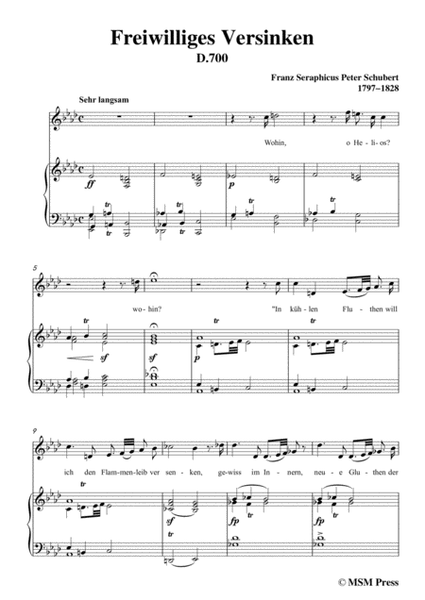 Schubert-Freiwilliges Versinken(Voluntary Oblivion),D.700,in f minor,for Voice&Piano image number null