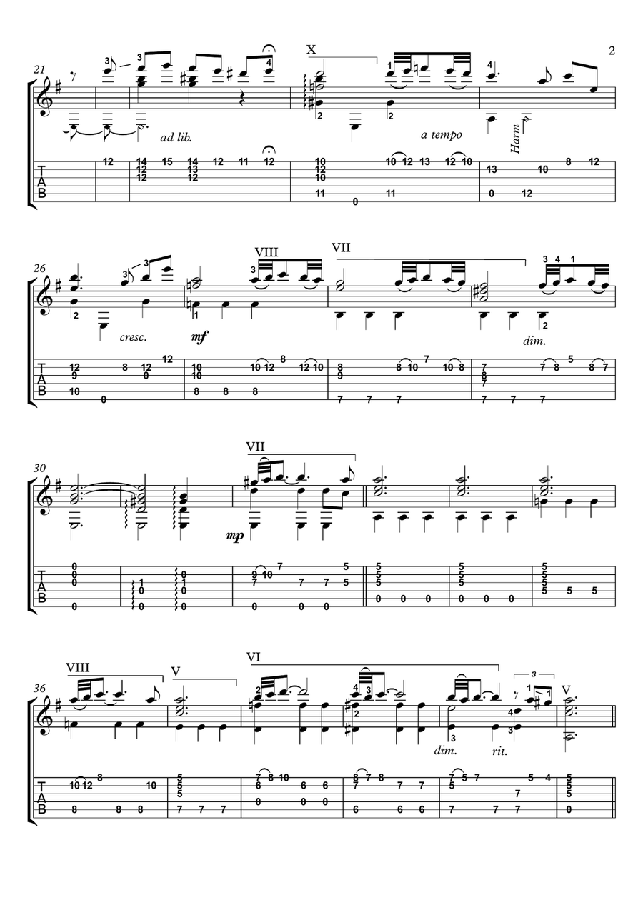 Adagio In Sol Minore (adagio In G Minor) Acoustic Guitar scores gallery preview page 2