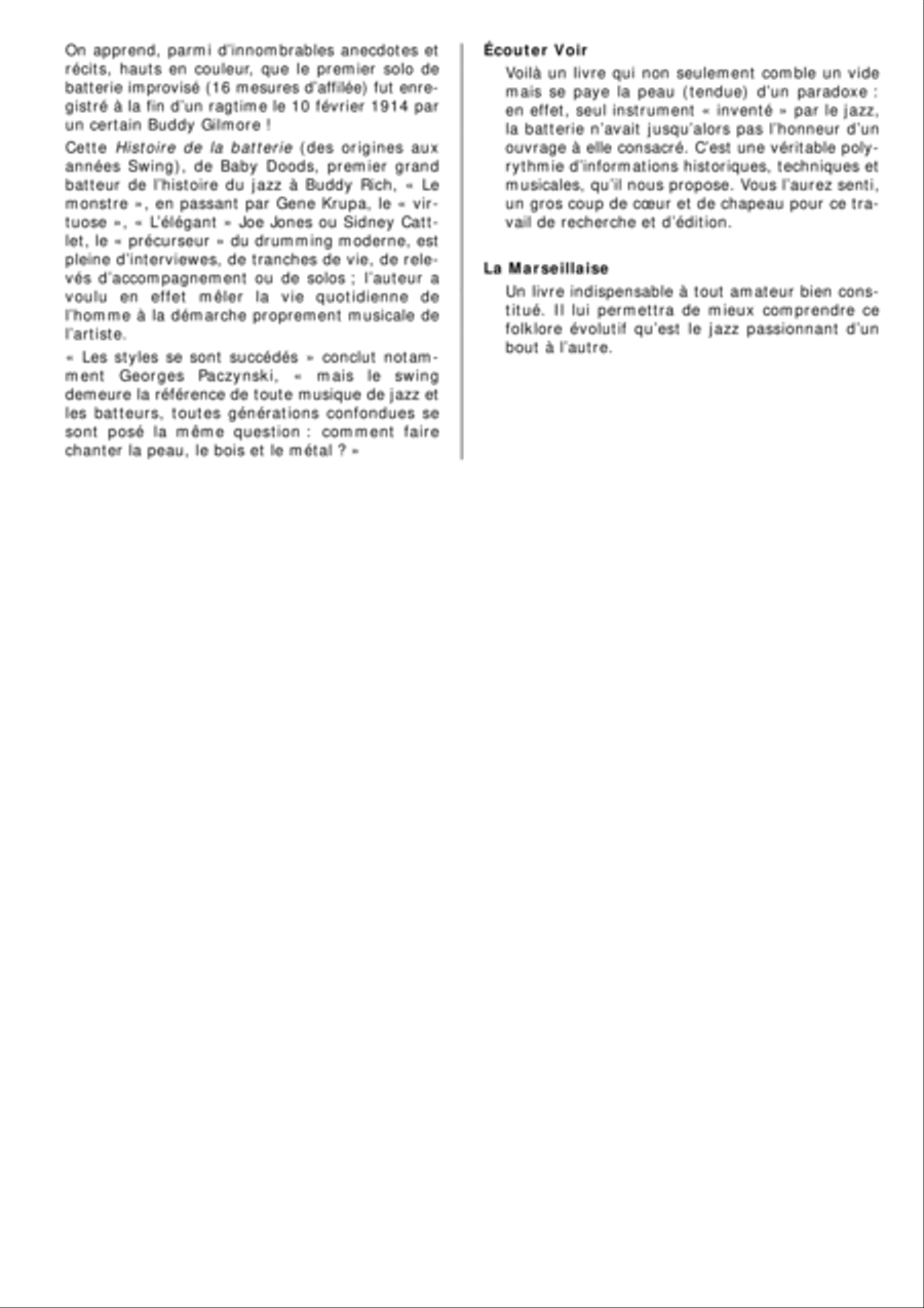Une histoire de la batterie de jazz Tome 1 Des origines aux annees Swing Drums scores gallery preview page 9