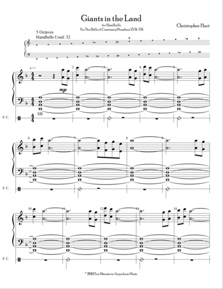 Giants in the Land Giants in the Land Handbell Choir scores gallery preview page 2
