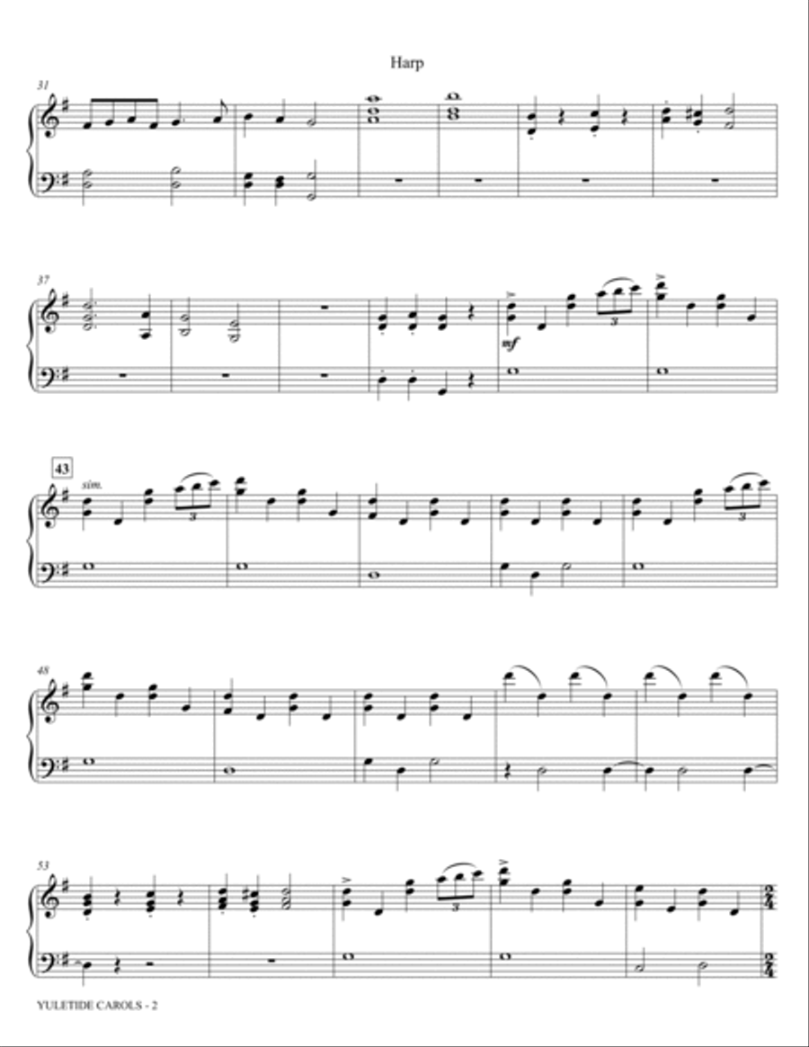 Yuletide Carols - Harp Choir scores gallery preview page 2