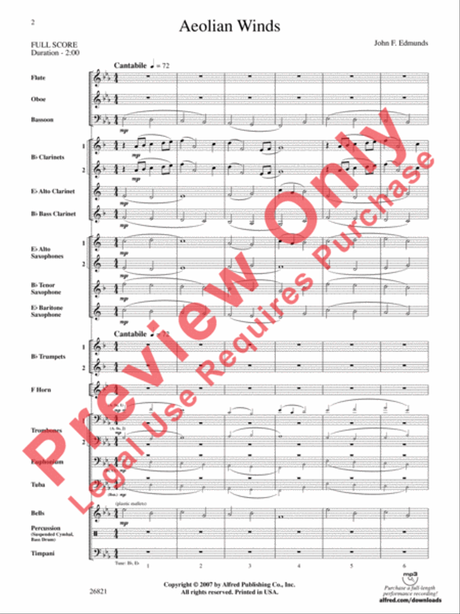 Aeolian Winds Concert Band scores gallery preview page 3