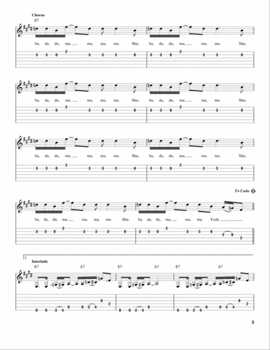 Shu Ba Da Du Ma Ma Ma Ma Acoustic Guitar scores gallery preview page 3