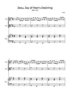 Jesu, Joy of Man's Desiring - Violin and Viola with piano