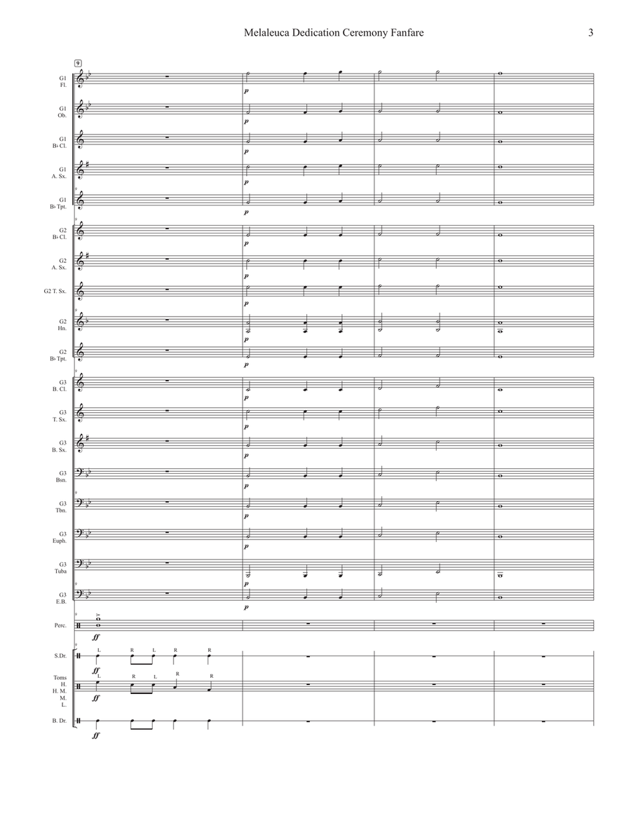 Melaleuca Dedication Ceremony Fanfare For Flex-Band Concert Band scores gallery preview page 4