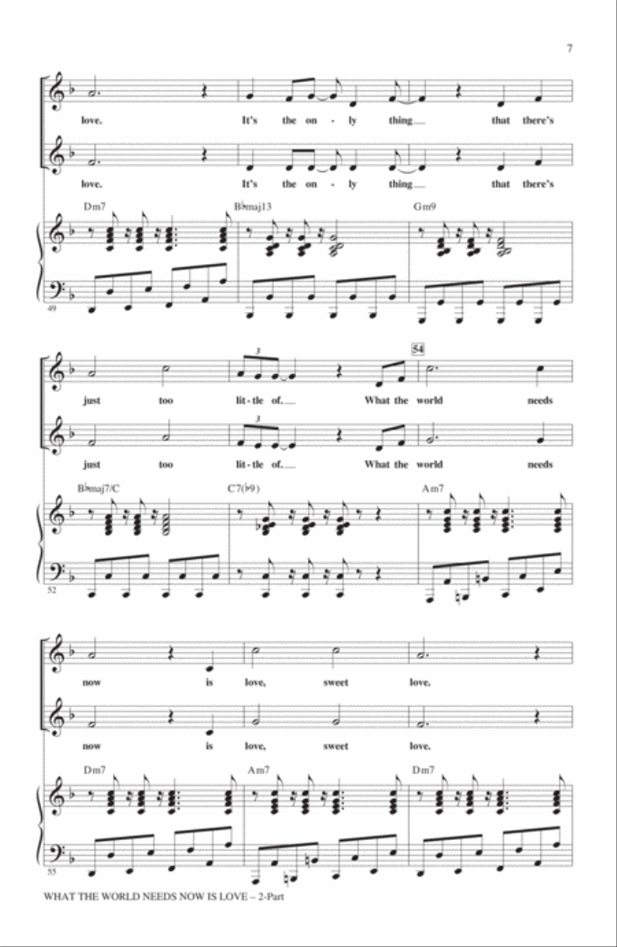 What The World Needs Now Is Love (arr. Roger Emerson) 2-Part scores gallery preview page 6