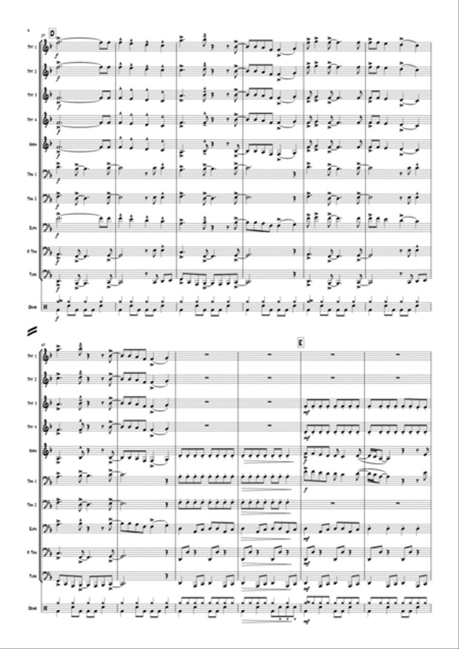Livin' On A Prayer Brass Ensemble scores gallery preview page 6