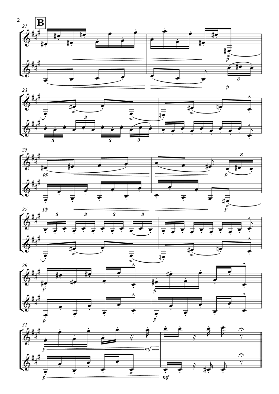 Dance Of The Sugar Plum Fairy: Clarinet & Bass Clarinet Duet Dance Of The Sugar Plum Fairy: Clarinet & Bass Clarinet Duet Clarinet Duet scores gallery preview page 2