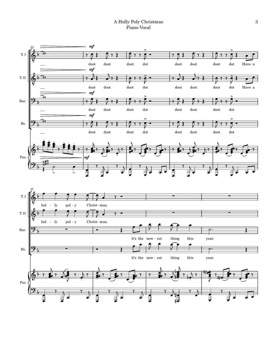 A Holly Jolly Christmas TTBB scores gallery preview page 3