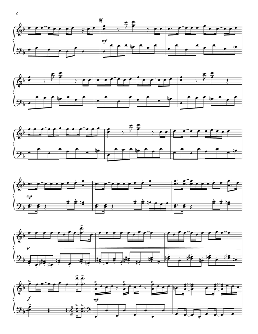Uptown Funk (feat. Bruno Mars) [Classical version] Piano Solo scores gallery preview page 2